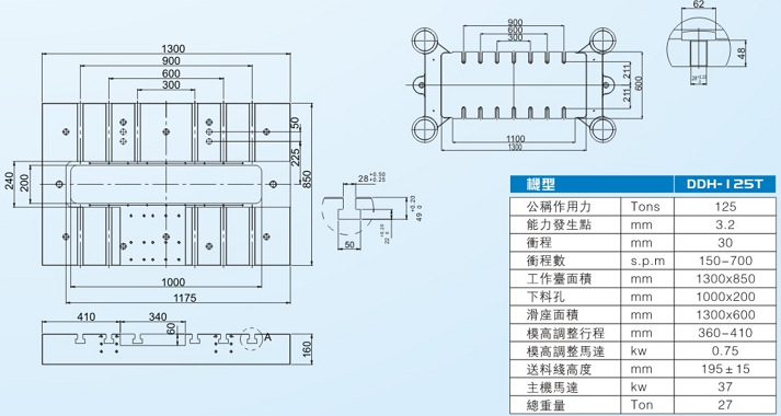 DDH-125T閉式雙點(diǎn)高速精密沖床